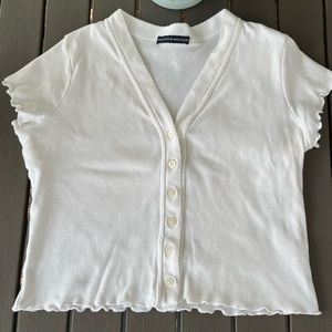 Brandy Melville Ruffle Trim Crop Top